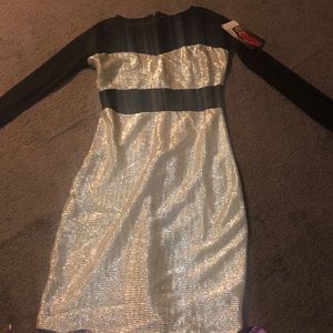Brand new silver/blk nye dress